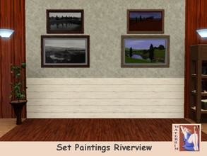 Sims 3 — ws Riverview Paintings Set by watersim44 — Selfmade created Riverview - Painting Set Comes in color and black