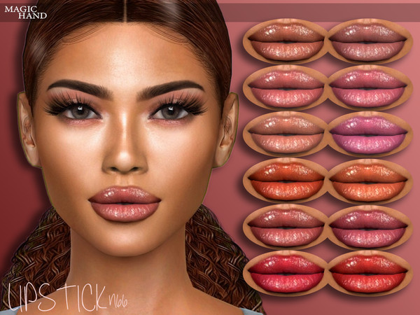 Sims 4 — [MH] Lipstick N66 by MagicHand — --15 available colors-- --Compatible with HQ settings-- --CAS thumbnail--