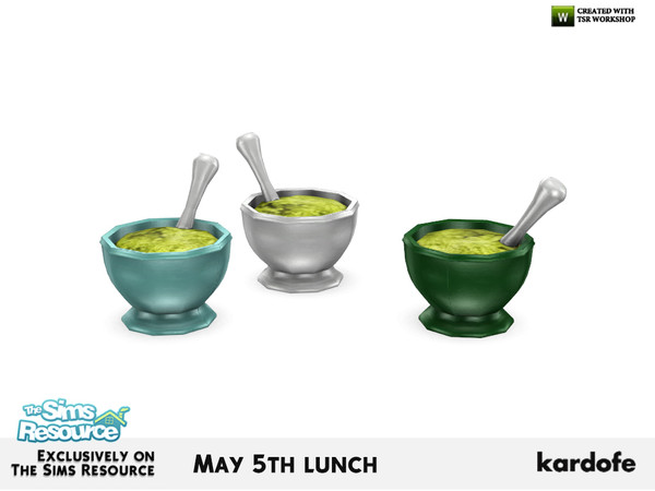 Sims 4 — kardofe_May 5th lunch_Pestle by kardofe — Mortar and pestle for making guacamole, decorative, in four color
