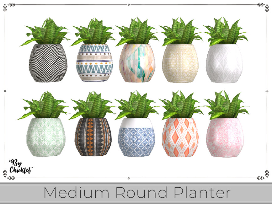 The Sims Resource Plant Lover Medium Round Planter