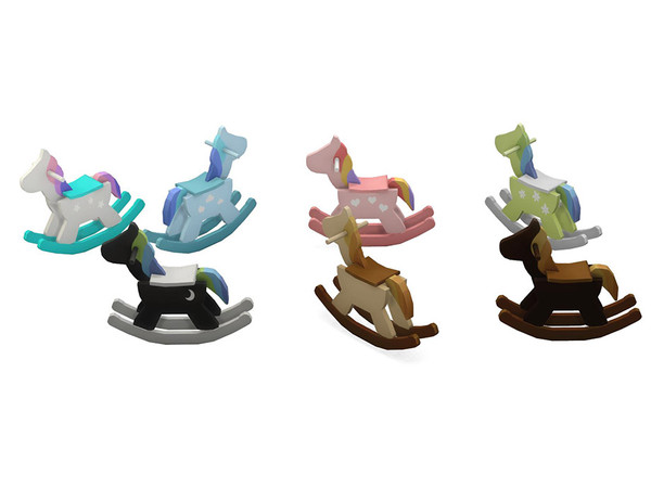 Sims 4 — [Patreon] Functional Rocking horse by PandaSamaCC — This fully animated functional rocking horse can be used by
