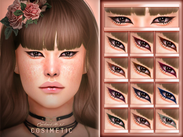 Sims 4 — COSIMETIC | Eyeliner N25 by cosimetic — - All genders and from teen to elder. - Contains [ 14 ] colors in HQ