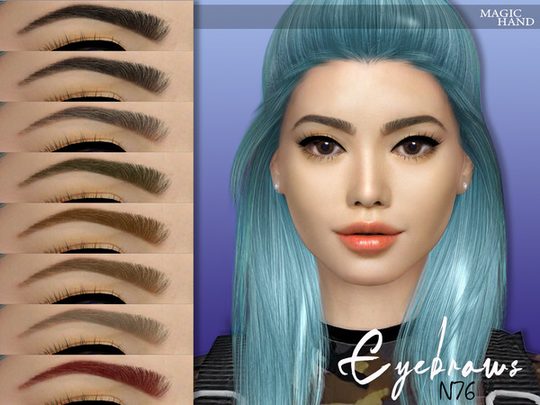 Sims 4 — [MH] Eyebrows N76 by MagicHand — --12 available colors-- --Compatible with HQ settings-- --CAS thumbnail--
