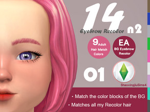Sims 4 — Toddler Eyebrow Recolor N201 by jeisse197 — 1.Match with all my Recolor hair, match with adults. 2.Match with