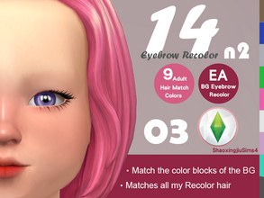 Sims 4 — Toddler Eyebrow Recolor N203 by jeisse197 — 1.Match with all my Recolor hair, match with adults. 2.Match with