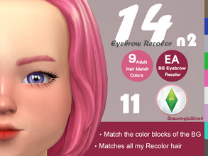 Sims 4 — Toddler Eyebrow Recolor N211 by jeisse197 — 1.Match with all my Recolor hair, match with adults. 2.Match with