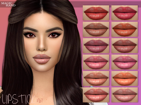 Sims 4 — [MH] Lipstick N67 by MagicHand — --16 available colors-- --Compatible with HQ settings-- --CAS thumbnail--