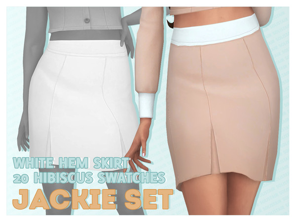 Sims 4 — [Soli] GP07 Jackie High-Skirt Rimmed (Hibiscus) by Solistair — Female Bottom 20 Palette Swatches Base Game