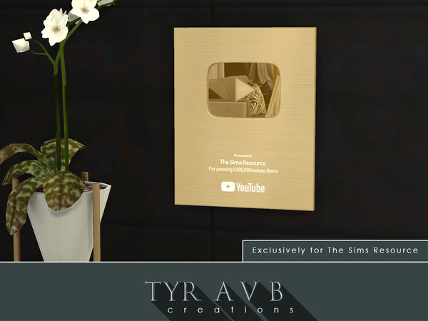 Sims 4 — YouTube Gold Play Button Award by TyrAVB — This well known award is a true trophy for your celebrity Sims. It's