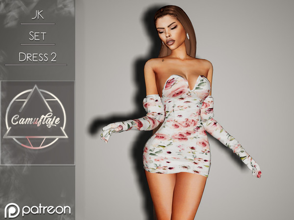 Sims 4 — [PATREON] CAMUFLAJE - JK Set (Dress II) *Early Access* by Camuflaje — * New mesh * Compatible with the base game