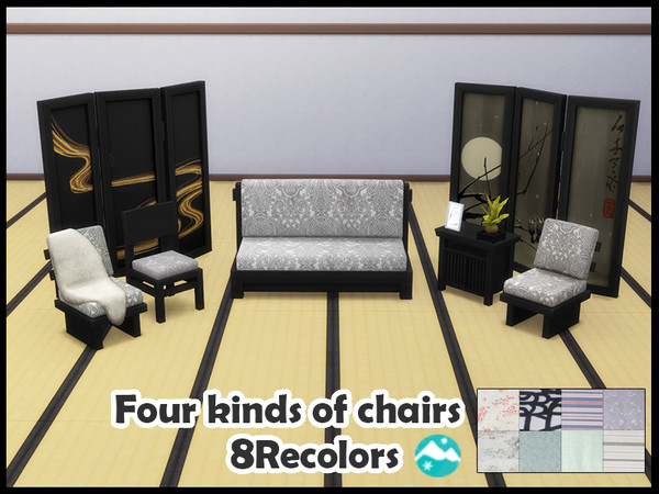 Sims 4 — EP10 Chairs Recolor Set by jeisse197 — Category : Objects 4 Recolors In Please do not modify / palette, thx