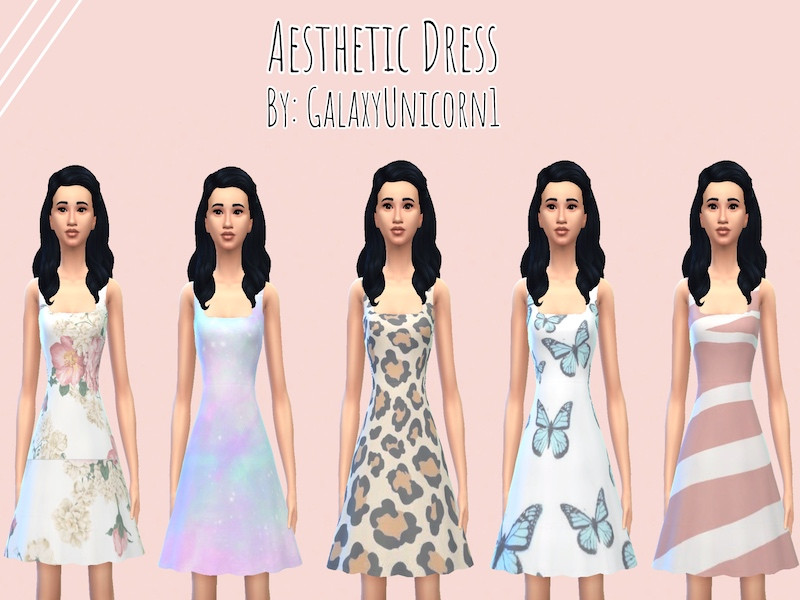 Sims 4 The Sims Resource | Aesthetic Dress For Women by TSR Creator