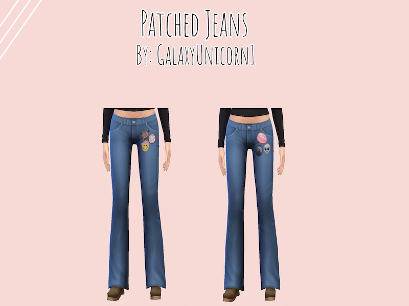 Sims 4 The Sims Resource | Aesthetic Patched Jeans by TSR Creator