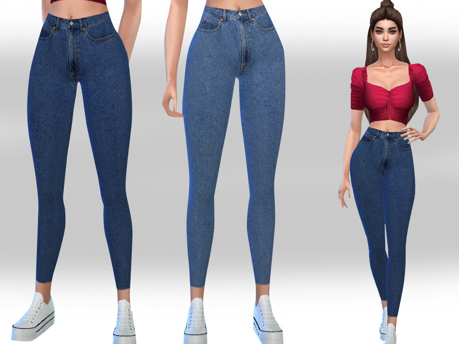 The Sims Resource - High Waist Casual Jeans