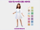 Sims 4 — Lily Flower Girl Dress by catastrophesims — - base game compatible - 14 sash swatches with 4 floral swatches -