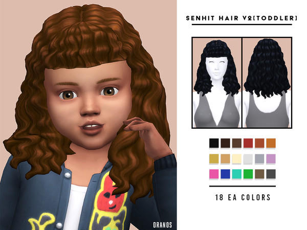 Sims 4 — Senhit Hair V2 [Toddler] by OranosTR — - EA Mesh (Edited) - 18 EA Colors - Specular,Normal maps included -