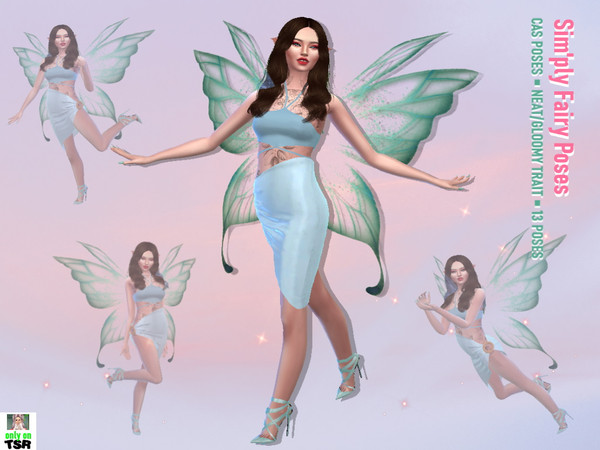 Sims 4 — Sim'ply Fairy Poses (Not Shoe Compatible) by idavt — 13 unique fairy poses! Check the "Recommended"