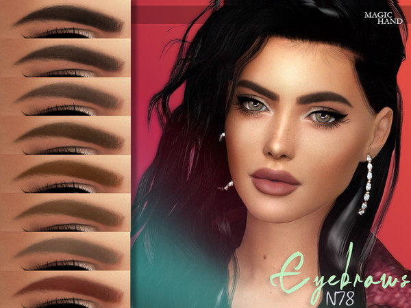 Sims 4 — [MH] Eyebrows N78 by MagicHand — --12 available colors-- --Compatible with HQ settings-- --CAS thumbnail--