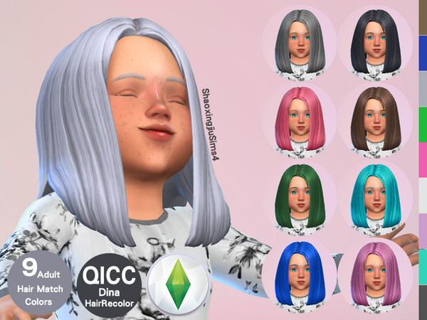 Sims 4 — Toddler Dina Hair Recolor by jeisse197 — Mesh is NOT includ, please read required and dowload mesh first