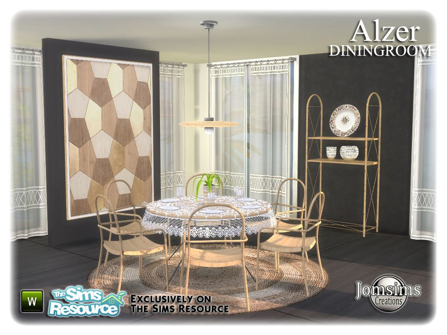 The Sims Resource Alzer Dining Room, How To Change Material On Dining Room Chair Sims 4