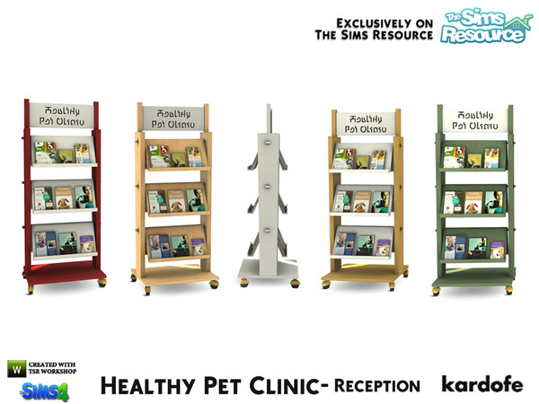 Sims 4 — kardofe_Healthy Pet Clinic_Brochure display by kardofe — Veterinary brochure display stand, with brochures on
