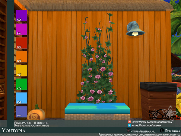 Sims 4 — Youtopia by Silerna — - Basegame compatible - Wallpapers - Paneling - 8 different colors - Please do not