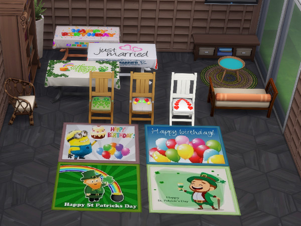 Sims 4 — Set Party time  by julimo2 — Organize a wedding! Organize the patrick's day, organize a birthday! More than the