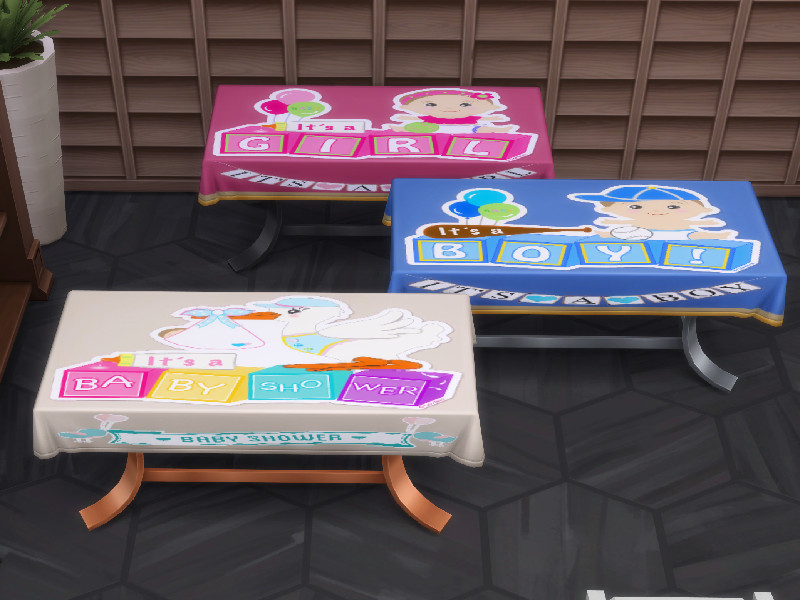 Sims 4 Tables Baby Showers by julimo2