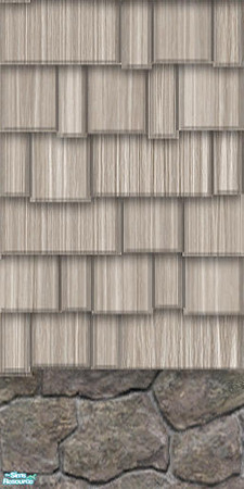 Sims 2 — Wood Shakes - Quaintly Weathered w/rb by TSR Archive — Specially preserved weathered shakes with a rock bottom