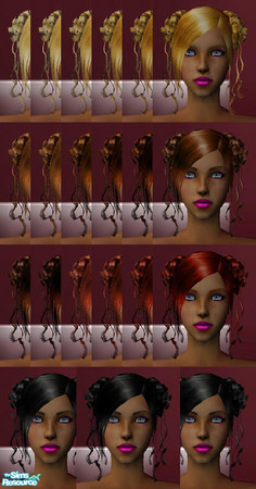 Sims 2 — The Natural Hair Collection by Shimona70 — The Natural Hair Collection consists of blonde, brown, red and black.