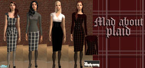 Sims 2 — Mad for Plaid by SIMplyCurvy — A set of four sleek, sophisticated outfits each freaturing plaid. Base mesh is