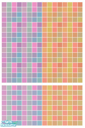 Sims 2 — Sweetie Pie Tile Set by s00z — Two tiled walls with coordinating floors.
