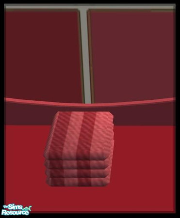 Sims 2 — NK PI SG Towels - Red by MoMama — Two-tone Red bath towels for your bathroom counter (or floor if you roll that