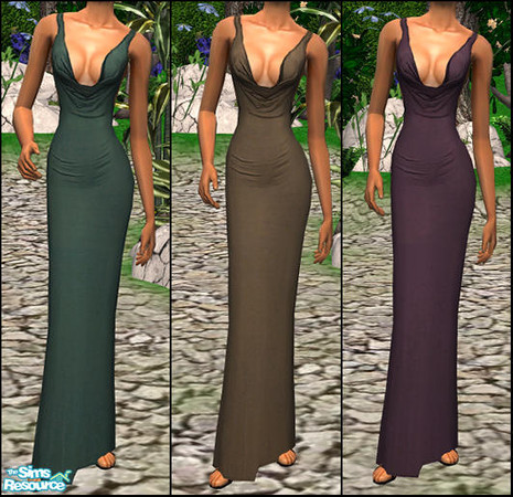 Sims 2 — Long simple formal dresses by TigerMizzen — you will need MESH_SimChicNarrowGown3-7-06 from SimChic