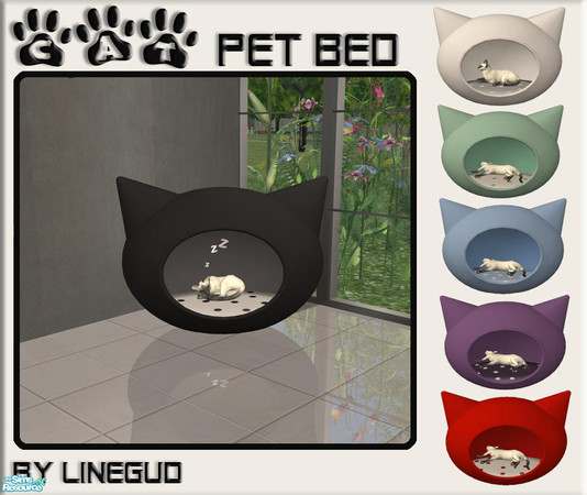 Sims 2 — Cat pet bed - Black by linegud — A cat bed in a modern design for your prescious sim cats. Dogs will use it too,