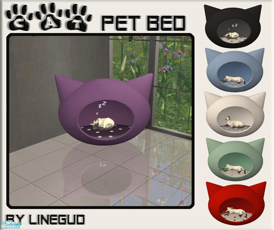 Sims 2 — Cat pet bed - Lilac by linegud — A cat bed in a modern design for your prescious sim cats. Dogs will use it too,