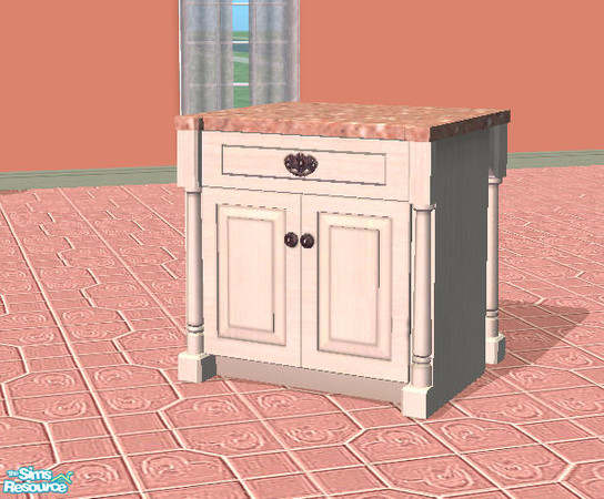 Sims 2 — Rose Colored Kitchen - Counter Island by RockinRobin — Part of the Rose Colored Kitchen Set