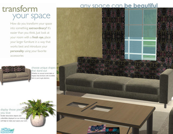 Sims 2 — Soft Traditional Living - sofa by Nanshi — Based on Shakeshaft's Isabel Natural living room here at TSR. You