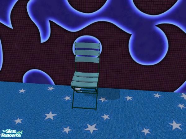 Sims 2 — Plastic Patio Chair - Teal by dddrake — 