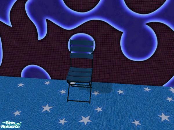 Sims 2 — Plastic Patio Chair - Royal Blue by dddrake — 