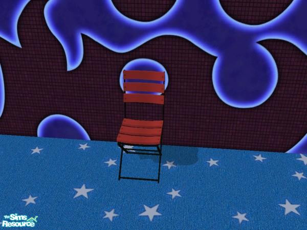 Sims 2 — Plastic Patio Chair - Red Treatment by dddrake — 