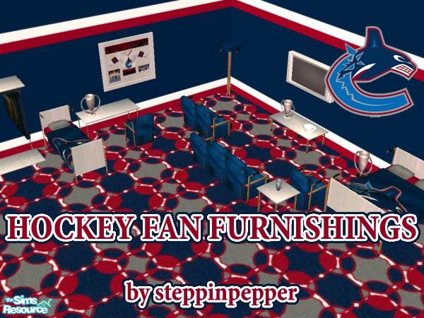 Sims 2 — Hockey Fan - Vancouver  by steppinpepper — my first recolour of my hockey fan furnishings set. Themed with the
