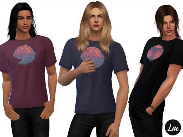 Sims 4 — Graphic t-shirt (University needed) by Lucy_Muni — T-shirt with graphic motive in 6 styles 