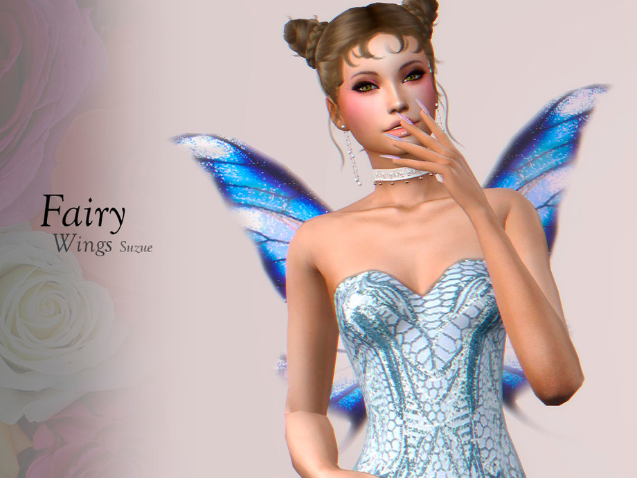 Pixe type of blue fairy wing created by Suzue for the game sims 4