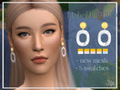 Sims 4 — [3TP] Mabel Earrings by 3thousandplumbobs — Gold earrings with a marble texture -New Mesh -5 swatches