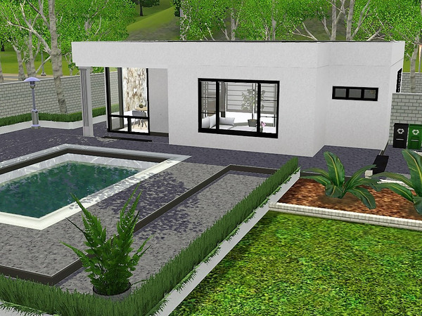 Sims 3 — Aspen by Madams139 — Small modern home. Industrial meets cosy. Great outdoor space. 
