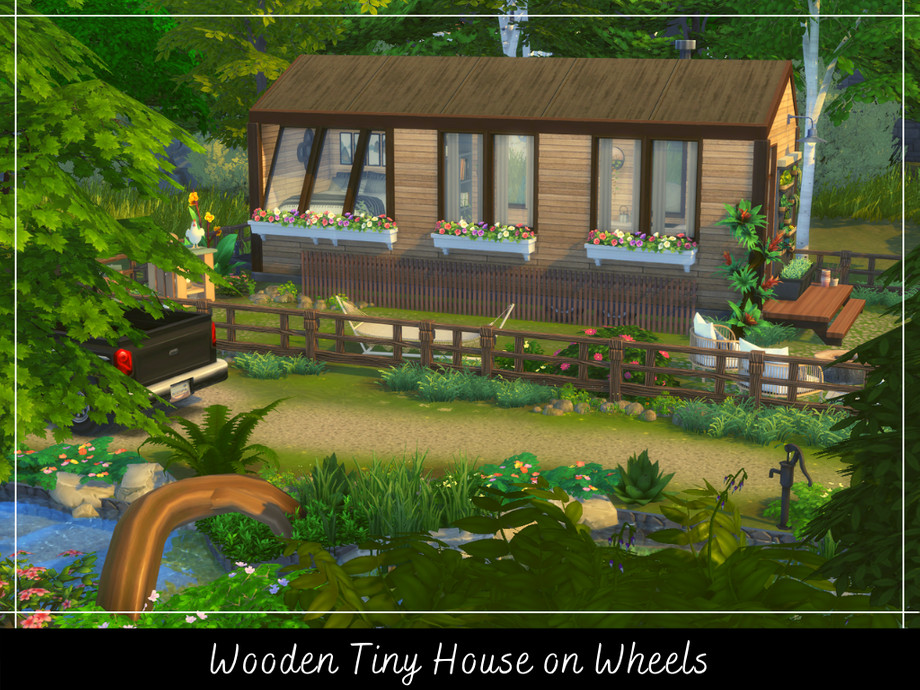 The Sims Resource Wooden Tiny House, How To Hide Wheels On Kitchen Island Sims 4