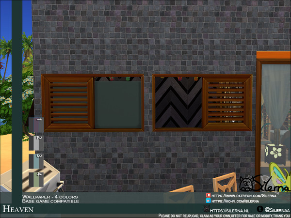 Sims 4 — Heaven by Silerna — - Basegame compatible - Wallpapers - Masonry - 4 different colors - Please do not reupload,