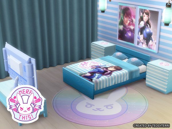 Sims 4 — "NERF THIS" BEDROOM SET #1 by TeddiTerri2 — GET PART ONE OF THE "NERF THIS" DVA FURNITURE