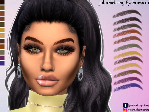 Sims 4 — Eyebrows 01 by johnnieleemj — First eyebrows I've ever made 12 swatches Made by me Teen-Elder